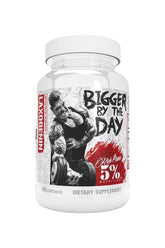 Bigger By The Day by 5% Nutrition bottle, 90 capsules, muscle-building dietary supplement.